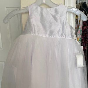 Flower Girl Dress with Tulle and Ribbon Waist